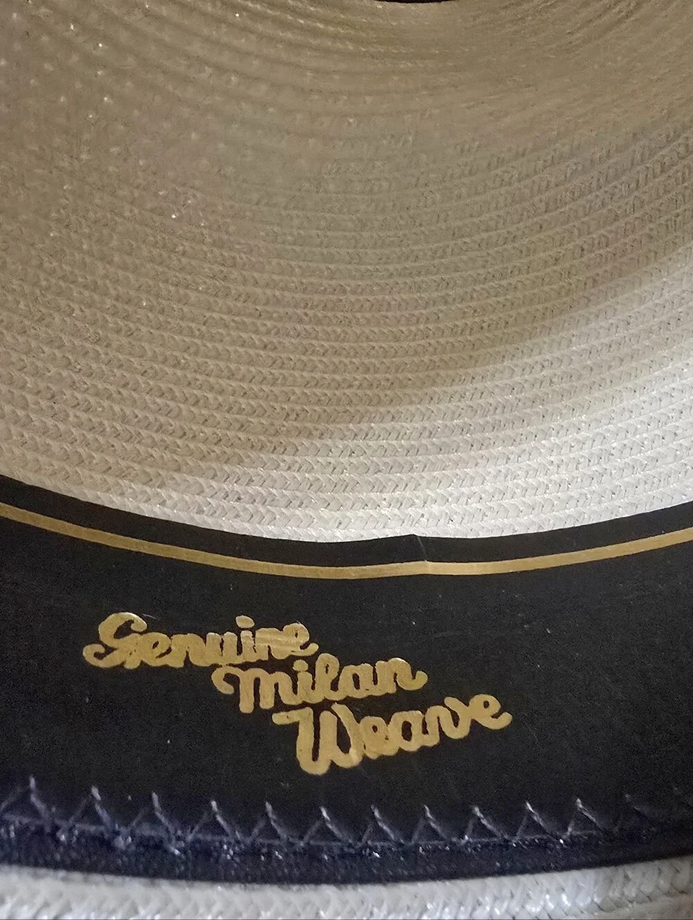 Vtg Park Royal Men's Ecru/Brown Fedora Hat Genuine Milan Weave 6 3/4" Looks NEW - Picture 11 of 12